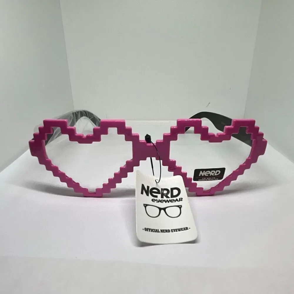 Nerd Eyewear Pixel Heart Glasses – UV400 Protection 😎❤️✨